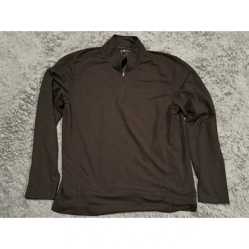 Orvis 1/4 Zip Mens Medium Gray Quarter Zip Pullover Logo Outdoor Camping Fishing